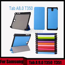 Магнитный искусственная Кожа Сна/Wake up Стойка Крышки Случая Для Samsung Galaxy Tab A 8.0 T350 T355 T351 Tablet случаях + Экран протекторы