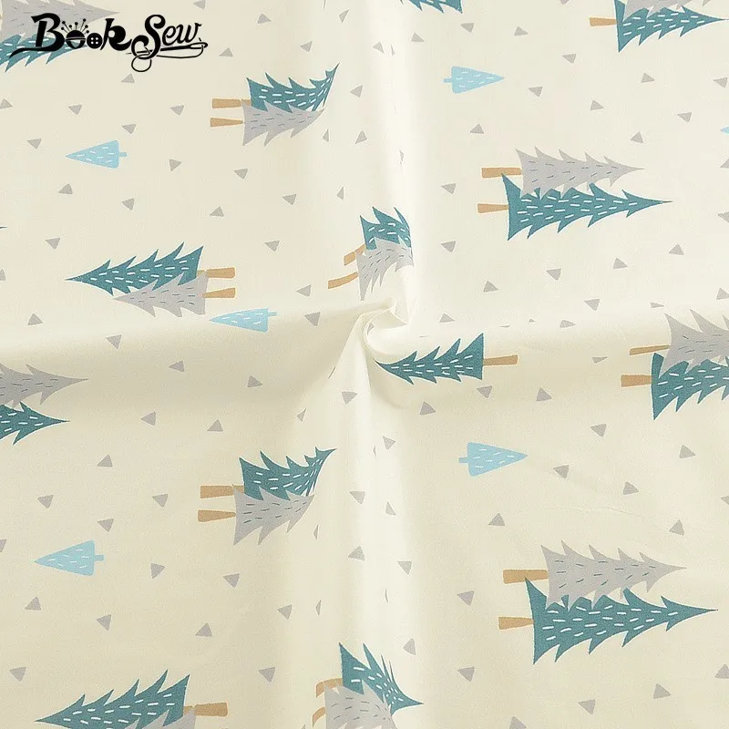 Booksew дизайн деревьев 100% хлопчатобумажная саржевая Ткань для шитья домашний
