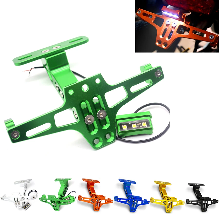 Universal Motorcycle Registration License Plate Bracket Holder For R1 R6 TTR YBR125 YZF600 YZF RSZ CBR CB400 CF250 CBR600 CBR250