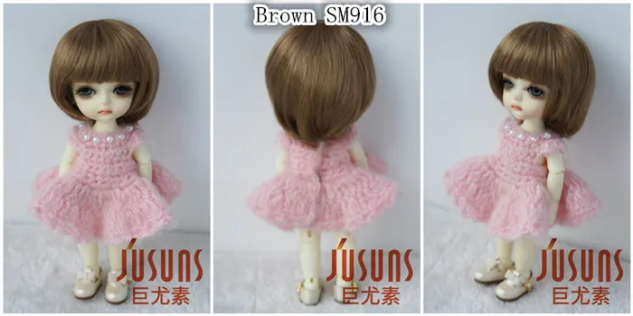 JD019 1/12 1/8 Популярные Короткие парики для мальчиков BJD куклы Размер 4-5 дюймов 5-6 дюймов Высокое качество синтетические мохеровые волосы