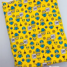 100*165 см классический мультфильм Миньоны лайкра вязанная хлопковая ткань для шитья «сделай сам» Лоскутная работа девочка рубашка одежда ночная рубашка с шапочкой