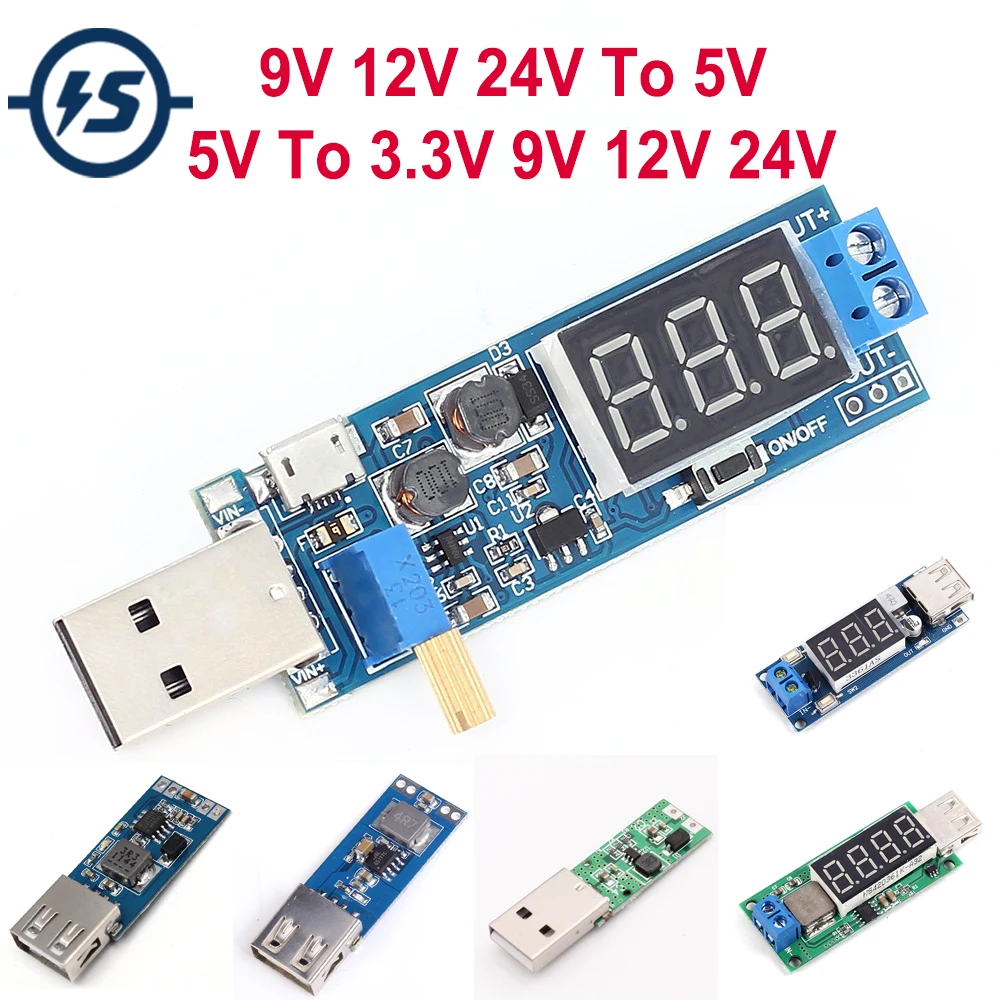 Регулируемый понижающий USB преобразователь с 9 В 12 24 до 5 В/5 3 в В|Интегральные