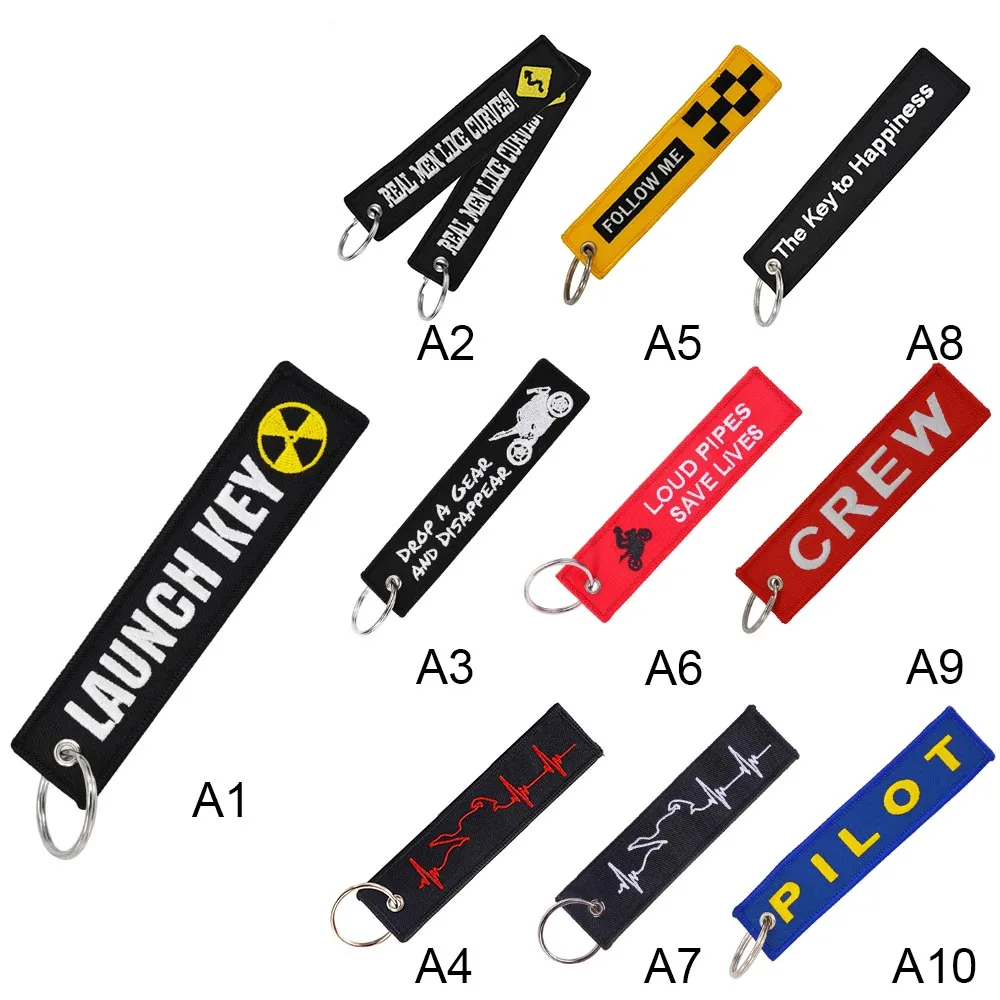 

Creative Embroidered Keychain Remove Before Flight Car KeyRings Motorcycle Car Key Holder Accessories Key Ring