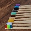 New design mixed color bamboo toothbrush Eco Friendly wooden Tooth Brush Soft bristle Tip Charcoal adults oral care toothbrush ► Photo 2/6