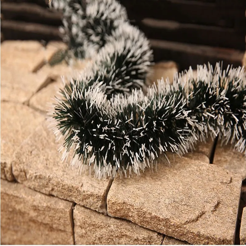 2 м рождественские украшения Топы Бар Лента популярная гирлянда Рождественская елка украшения белый темно-зеленый тростниковая мишура вечерние принадлежности