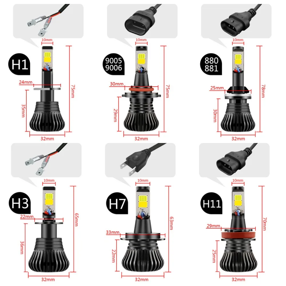 XSTORM H7 Led H1 H3 H8 H11 светодиодные лампы 9005 HB3 9006 HB4 H27 880 881 двойной Цвет 2800LM