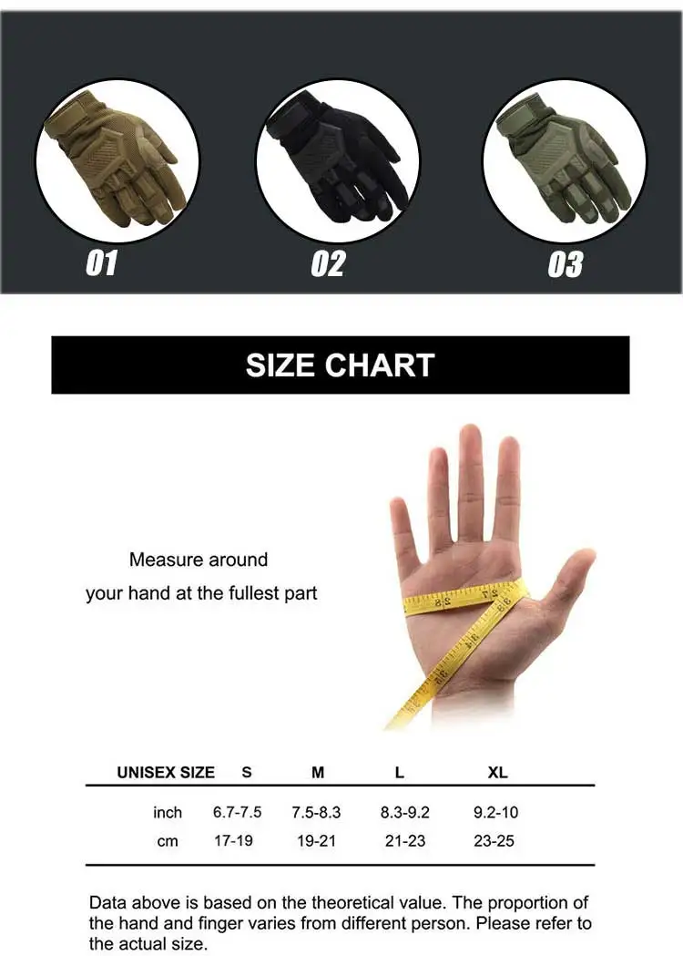 Tela de Toque Táticas dos Homens do Exército Luvas de Ginásio Luvas Esportes Forças Especiais Militares Dedo Cheio Antiderrapante Motocycle Bicicleta 5 Hiking Gloves