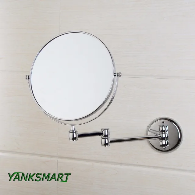 Yanksmart Chrome Round Double Sided 3x Magnifying Mirror 8 Wall Yanksmart Chrome Round Double Sided 3x Magnifying Mirror 8 Wall Vanity Bathroom