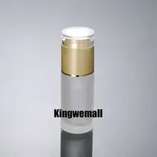 300 шт./лот Ёмкость 40 мл матовое Стекло с золотым Пресс в бутылке насосе, гель для интимной гигиены упаковочная бутылочка для косметики EJ05