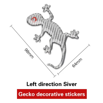 Автомобильные экстерьер 3D Ящерица Геккон углеродное волокно отделкой наклейки Знак наклейки для Audi A3 A4 A5 A6 Q3 Q7 S3 S5 RS3 RS4 автомобильные аксессуары - Название цвета: Left Silver