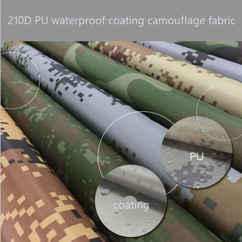

210DPU waterproof coating camouflage Oxford cloth outdoor camouflage tent fabric light weight TC00260