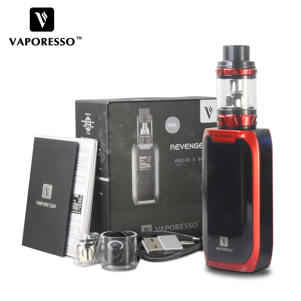 

Original Vaporesso Revenger Vape Kit with Revenger 220W TC Mod and NRG 2ML/5ML Tank GT4/GT8 coil E Cig Vape Kit