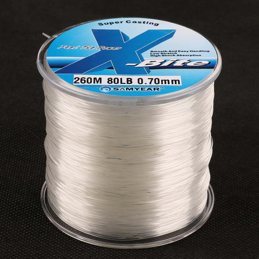 

3pcs/lot 260m 80lb New Style Sea Fishing Line Wire Resisting Nylon Monofilament Fishing Line Wine Transparent for Sea Fishing