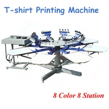 High Quality 8 Color 8 Station T-shirt Screen Printing Machine Comes with Base HD-801