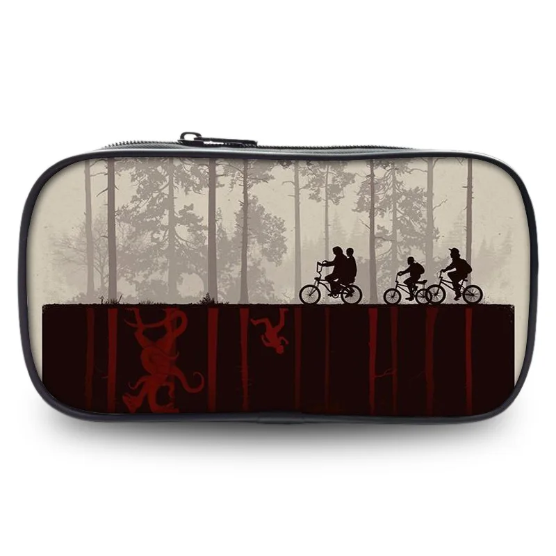 

Girls Cartoon Cosmetic Bags 2018 Design Stranger Thing Boys Pencil Case Teenage 3D Printing Pen Pouch Women Makeup Bags