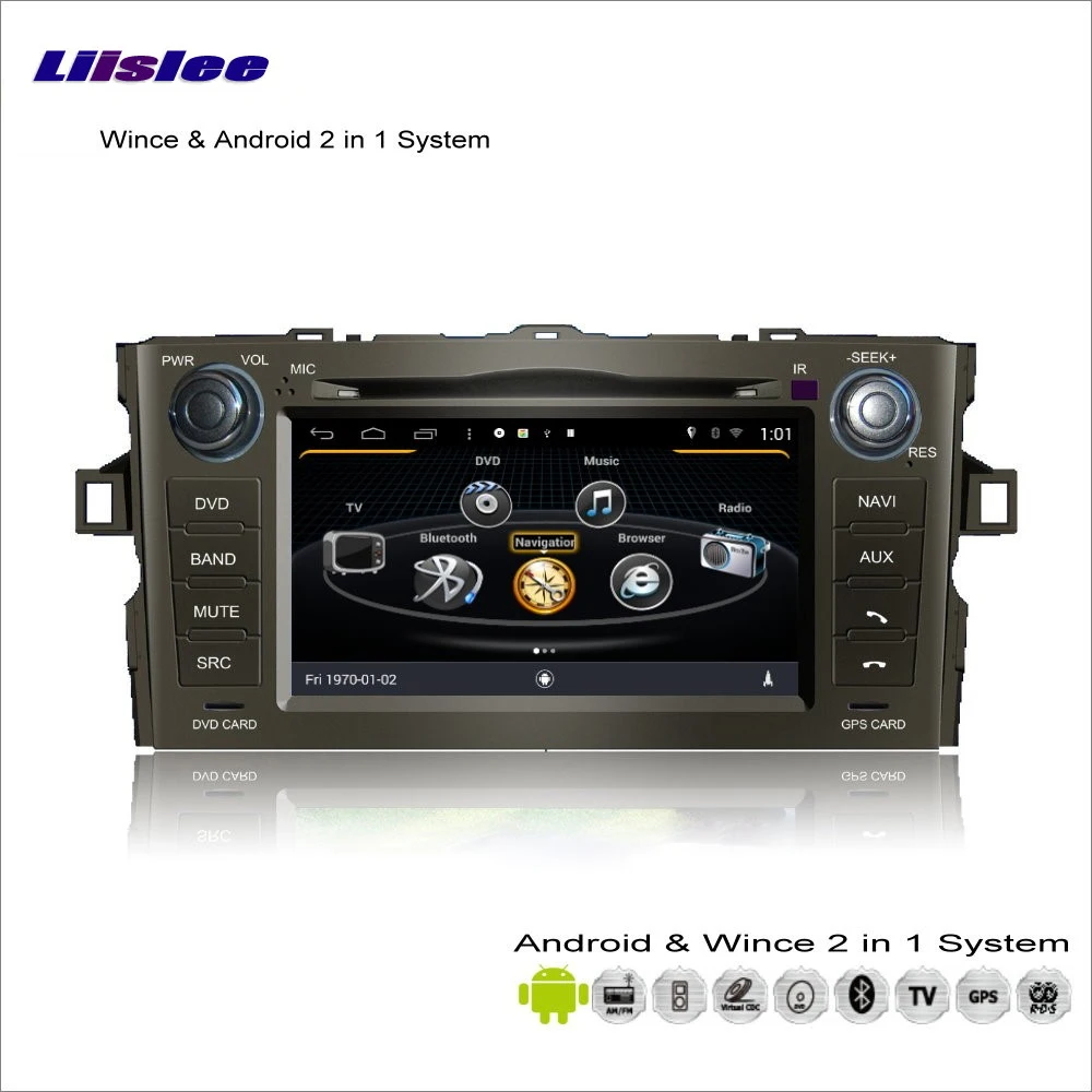 Top Liislee Car Android Multimedia For Toyota Corolla Hatchback / Auris Radio CD DVD Player GPS Navi Map Nav Navigation Audio Video 3