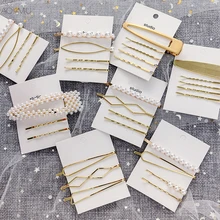 AOMU 4 шт./компл. Милые простые неправильной формы из метала золотого цвета жемчуг зажим для волос Удивительная цена для Для женщин девочек заколки-пряжки для волос заколка для волос