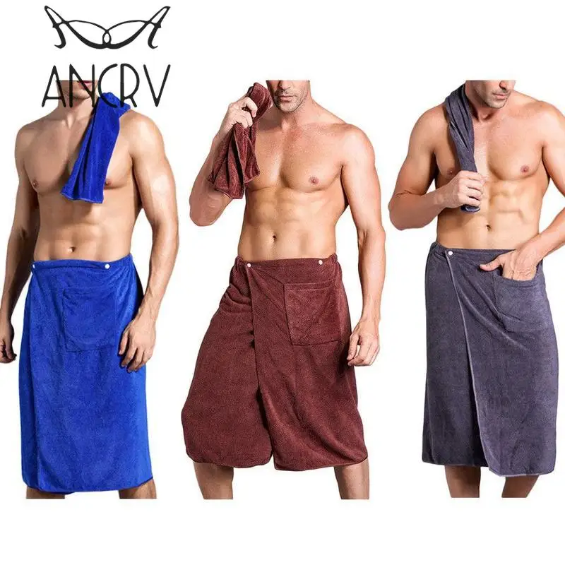 Buy Man Wearing Coral cashmere Bath Towel Absorbent