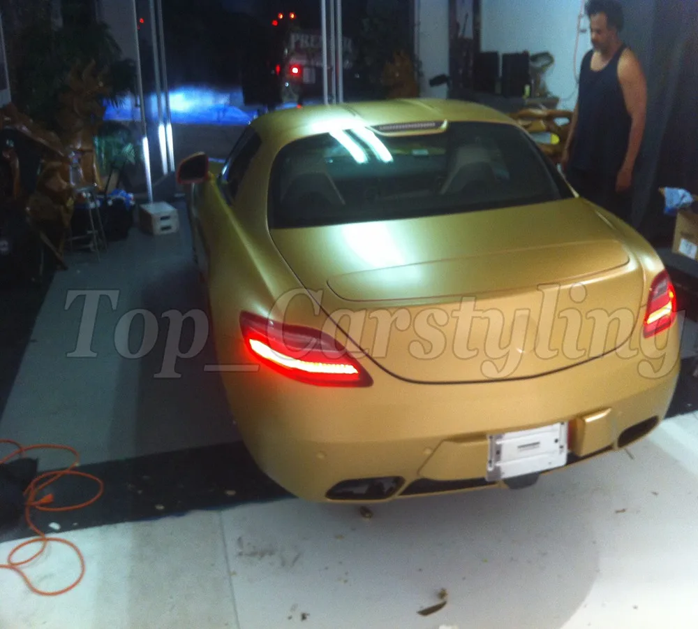 

1.52x10m/roll Gold Matt Car Wrap Vinyl Film Matte Gold Vinyl wrap With Bubble Free for car wrapping