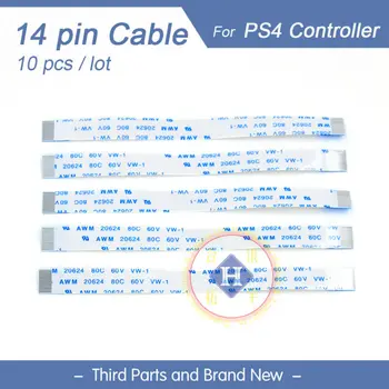 

HOTHINK 10pcs/lot 14 pin Power Flex Cable For PS4 Controller gamepad Charging PCB Board JDS-001 Repair Parts