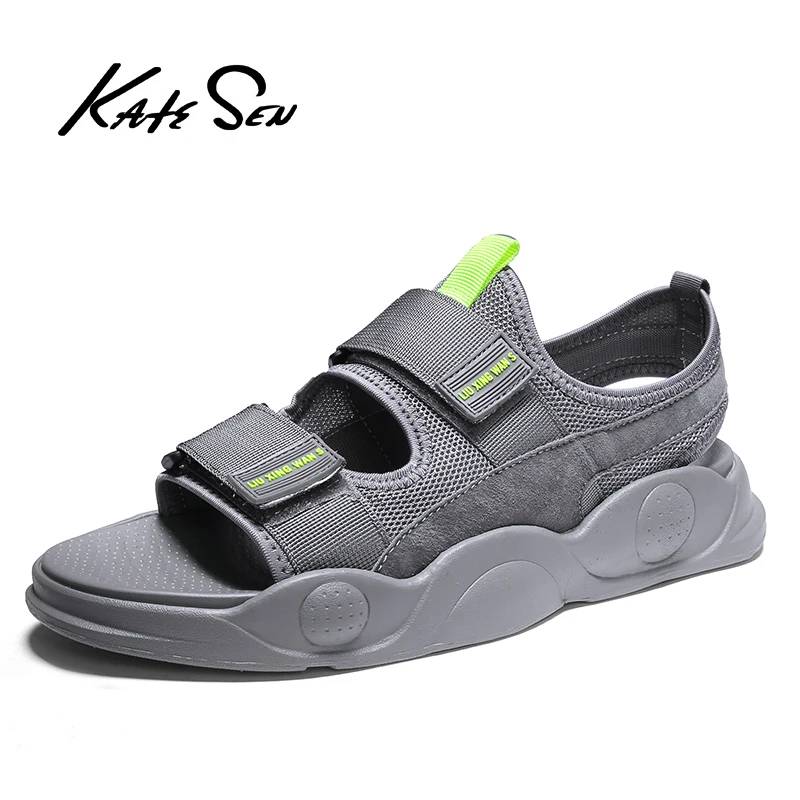 

KATESEN summer men's sandals breathable mesh casual sandals outdoor non-slip beach shoes comfortable soft walking men's shoes