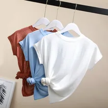 2018 slim thin knitted T Shirt for Women Summer shirt Female Semi permeable T Shirt o
