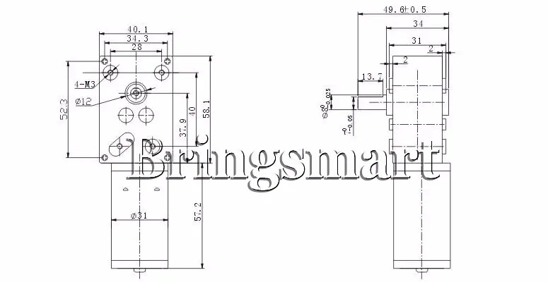 Bringsmart a58sw31zy электродвигатель 70kg. см DC червь мотор-Двигатель 12 В 24 В электро мотор мини-редуктор Двигатель обратный Self-замок Двигатели для автомобиля для DIY Шторы машина электромотор редуктор с мотором