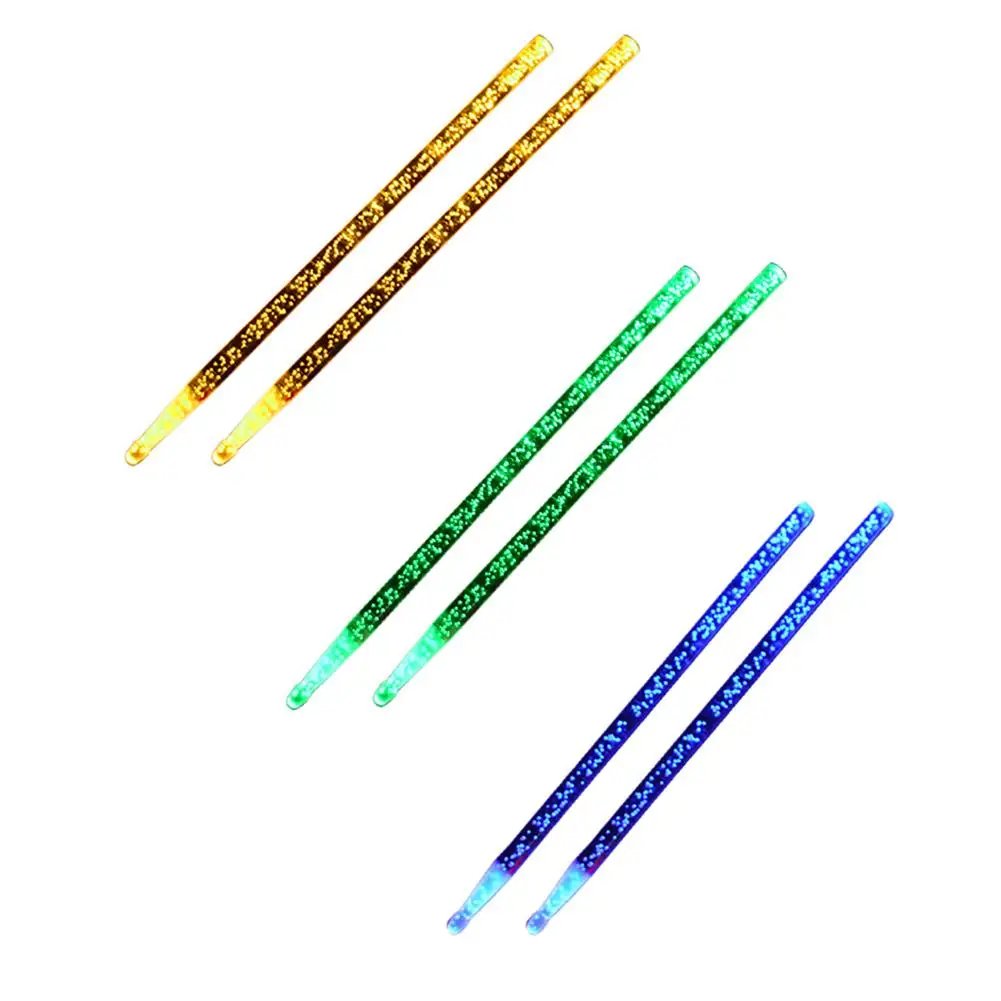 

Acrylic Drumstick Bright LED Light Up Drumsticks Blue Green Yellow Jazz Electronic Drumsticks For Music Lover 2019 New