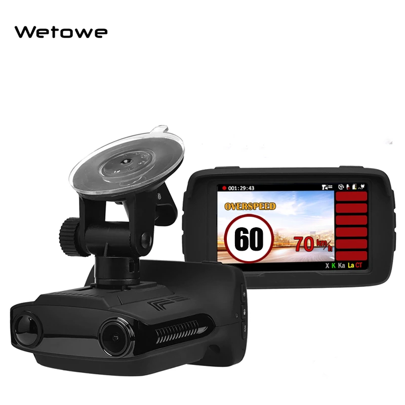 

Wetowe T81 3 in 1 Video Recorder Car DVR Camera Ambarella A7 Radar Detector GPS LDWS Full HD 1296p 170 Degree dash cam Registrar