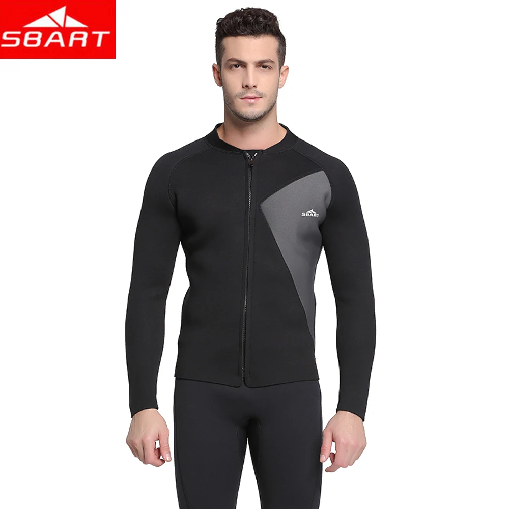 2019 New Sbart 3mm Neoprene Winter Wetsuit Jacket Men Rash Guard Scuba