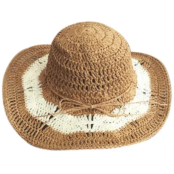 

Band New Women'S Crochet Hollow Dome Summer Hats For Women Mesh Straw Hat Foldable Sun Hat Fashion Beach Hat Sombrero