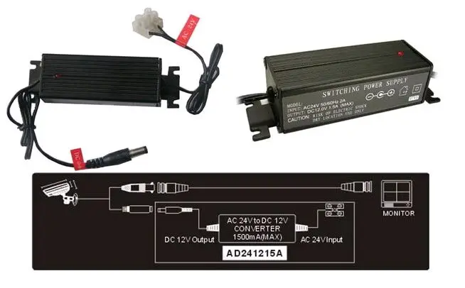 CCDCAM AC24 в DC12V преобразователь питания cctv Преобразователь мощности