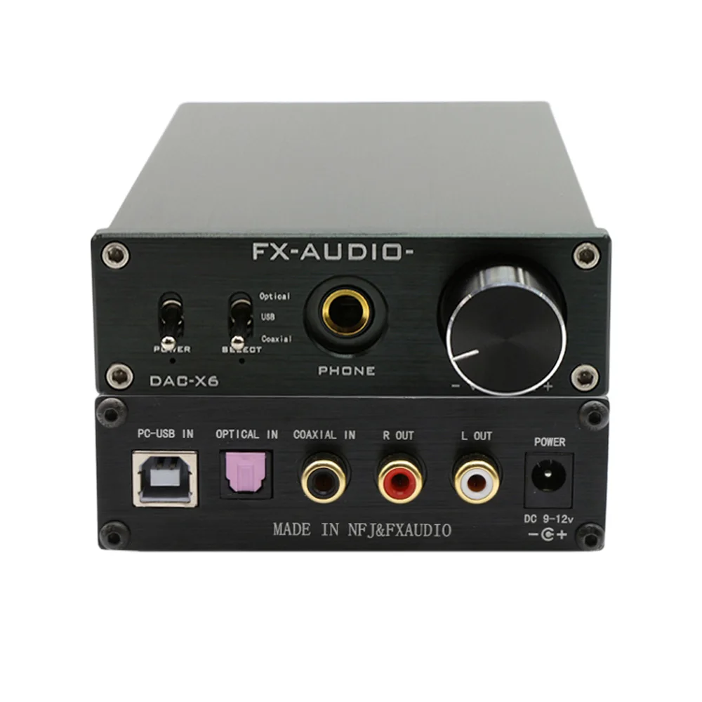 FX-аудио DAC-X6 HiFi 2,0 цифровой аудио декодер DAC вход USB/коаксиальный/оптический выход RCA/домашний усилитель 24 бит/96 кГц DC12V 1A