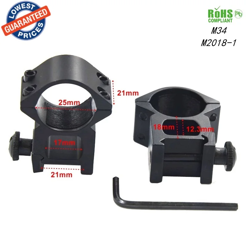 

AloneFire 1pair 25mm ring Picatinny Rail with 21mm scope mounts accessories - M34