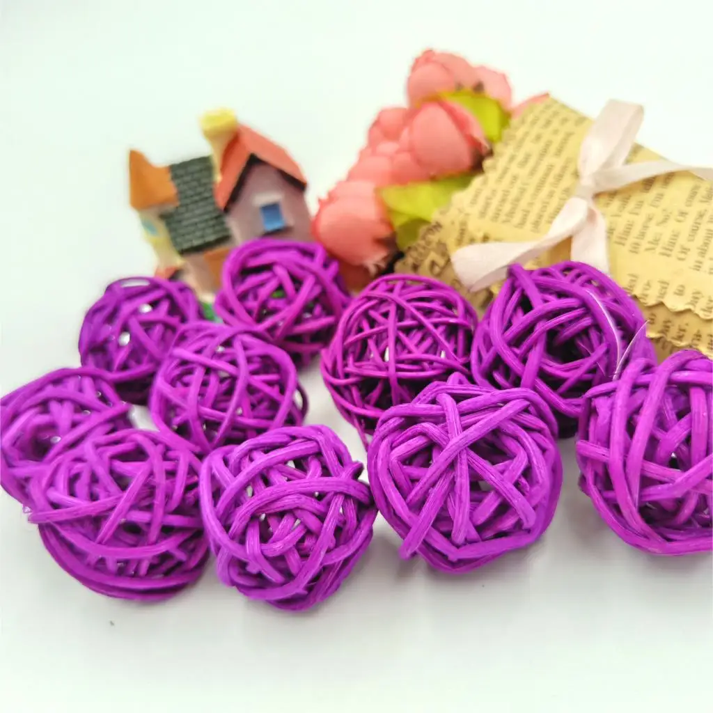 

10pcs Purple 3cm Balls String Fairy Light Rattan Balls Christmas/Party/ Wedding Party Decoration Lights Party Supplies