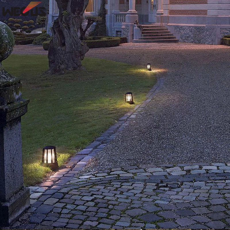 (WECUS) Garden villa waterproof (IP55) lawn lamp,Patio pillar lamp, LED outdoor column lamp