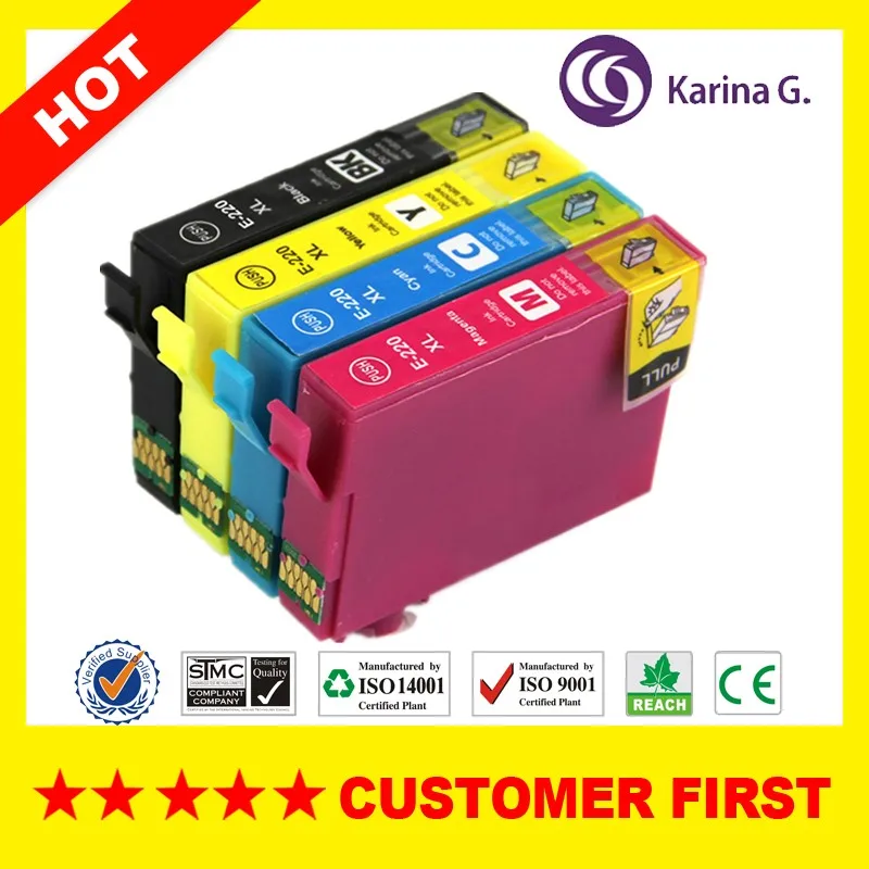 4x Generic Ink Cartridges 220xl Inks Set For Epson Workforce Wf2630 Wf