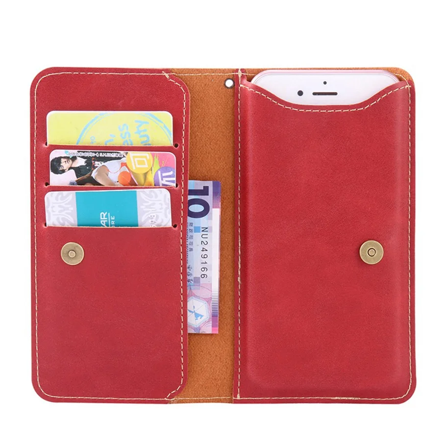 

Universal Pouch Bag Leather Wallet Case For iPhone 7 6S 6 Plus Cell Phone Holder Flip Cover For Samsung Galaxy S5 S6 S7 Edge