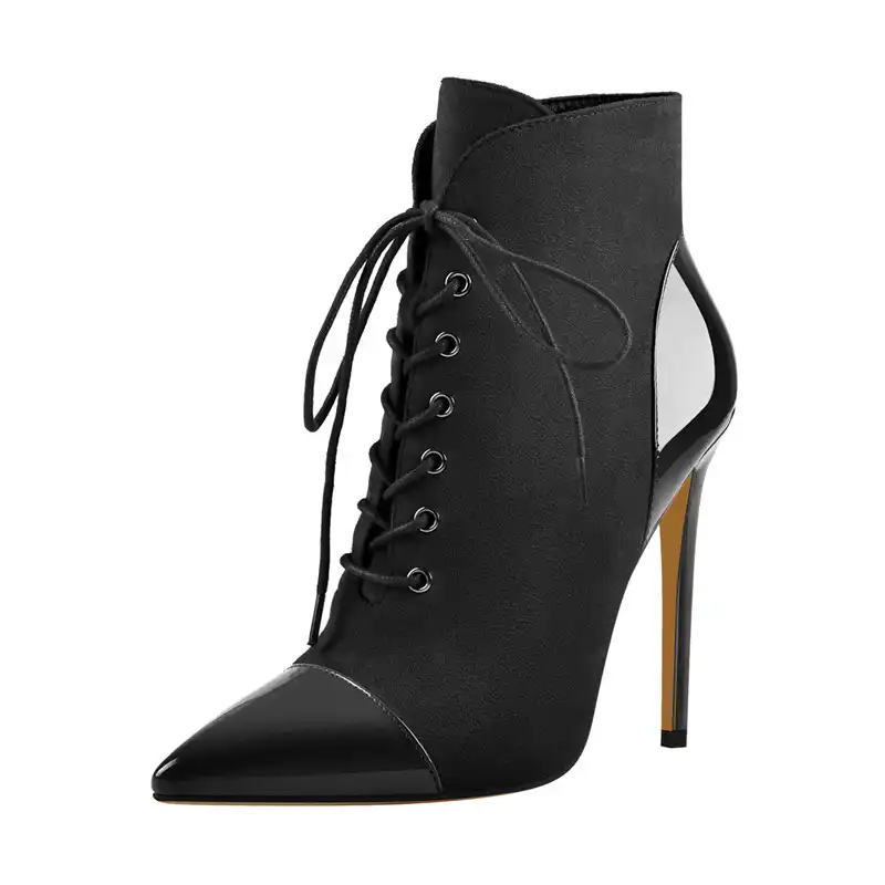 black bootie stiletto heel