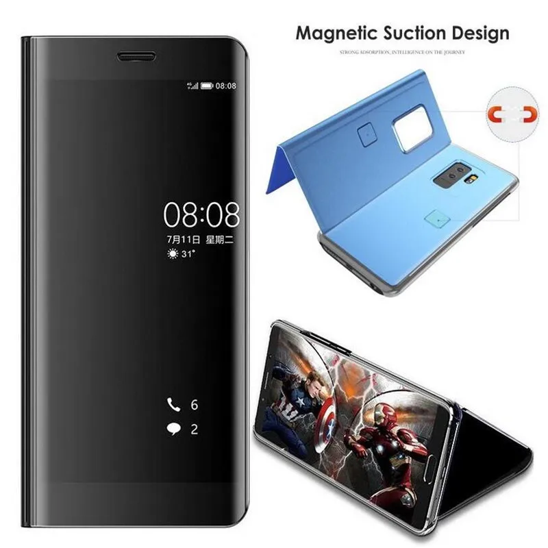 Clear View Smart Mirror Phone Case For Xiaomi Redmi 5 Plus Note 5 5A 4X Flip Cases For Xiaomi 8 SE 6 6X Leather Back Cover Clear View Smart Mirror Phone Case For Xiaomi Redmi 5 Plus Note 5 5A 4X Flip Cases For Xiaomi 8 SE 6 6X Leather Back Cover