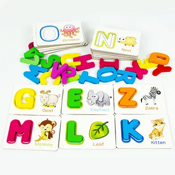 

Children Alphabet Puzzle Game Card English Alphabet Letters Learning Toys Vocabulary Word Picture Game Educational Toys
