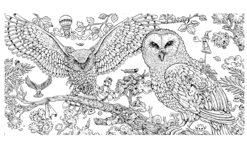95 Gambar Burung Hantu Hitam Putih Untuk Diwarnai Gratis