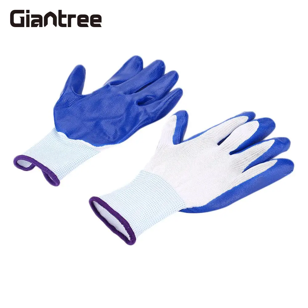 

1Pair Soft Nitrile Coated Gardening Work Gloves Anti-Wear Puncture Resistant