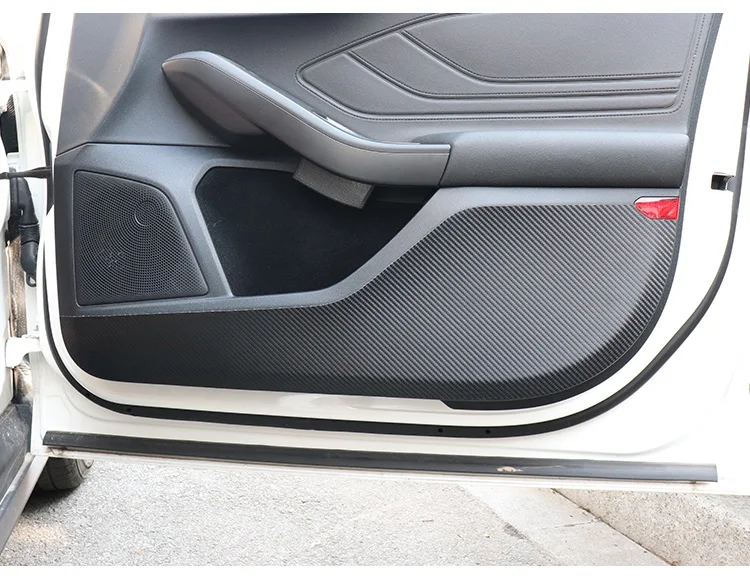 4 шт. карбоновое волокно/кожаные межкомнатные двери Защитный анти-удар коврик для Ford Focus AAB245