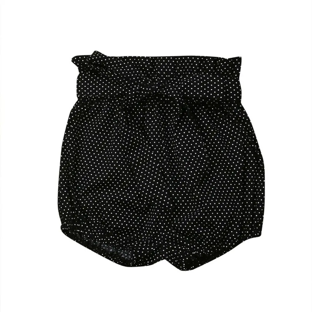 Детские летние штаны, повседневные штаны для новорожденных мальчиков и девочек, шорты, штаны с цветочным принтом, трусики с бантом, От 6 месяцев до 4 лет - Цвет: Black Dot