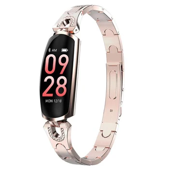 

Fashion AK16 female smart watch sports friends PK heart rate monitoring remote control camera Bluetooth music sports bracelet