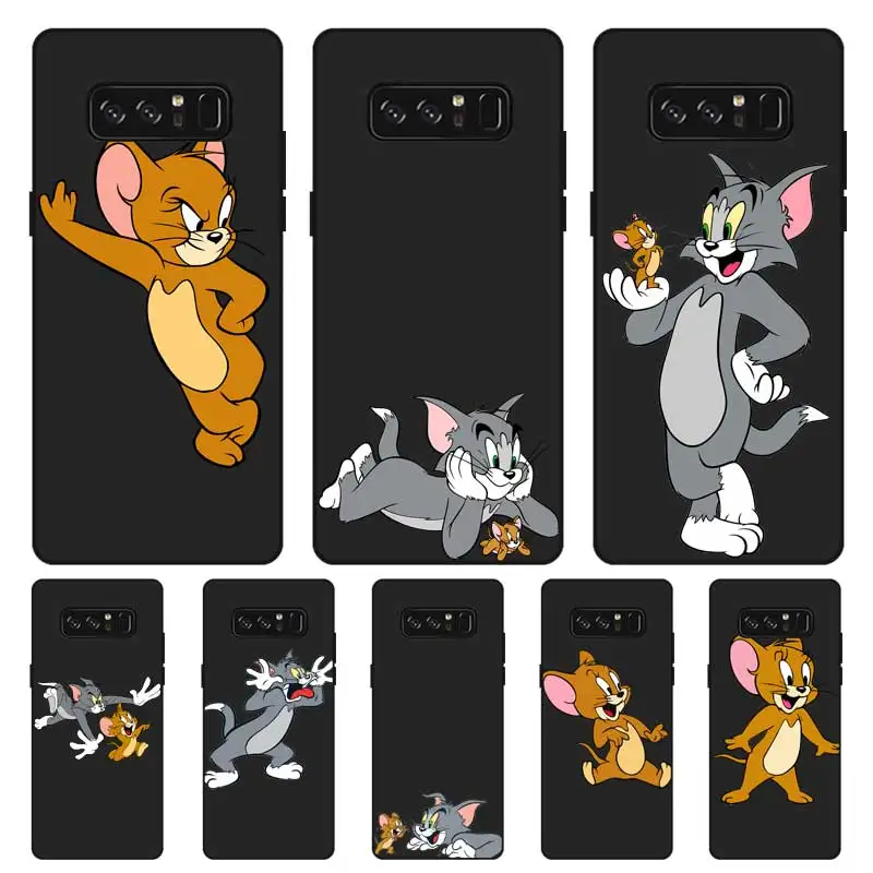 

P230 Tom And Jerry Black Silicone Case Cover For Samsung Galaxy Note 3 4 5 8 9 10 Plus M10 M20