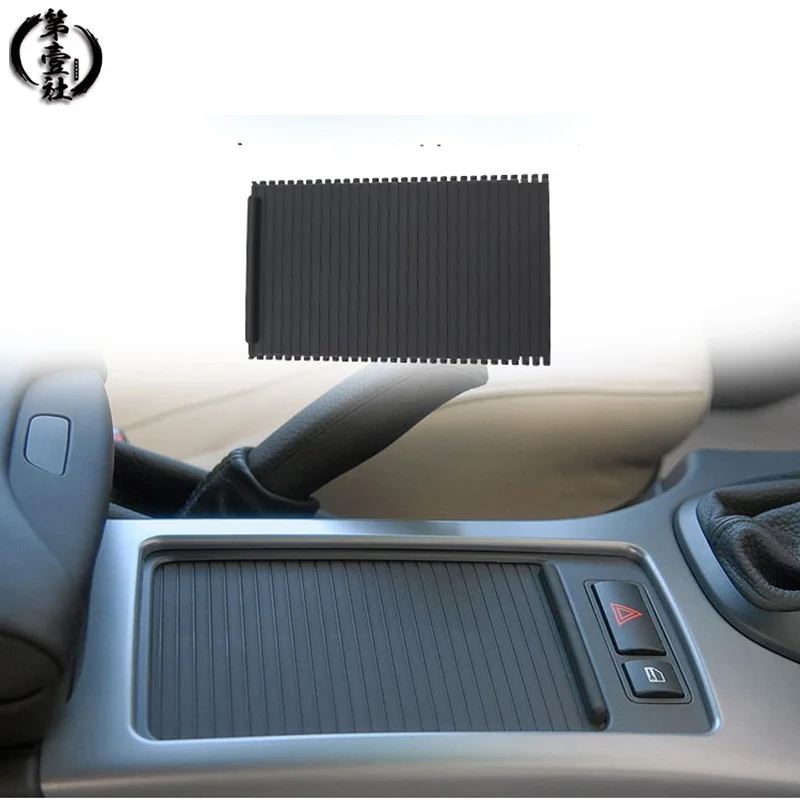 

Car Styling Interior Center Console Drinking Water Cup Holder Cover Trim Zipper Rolling Curtain For BMW E53