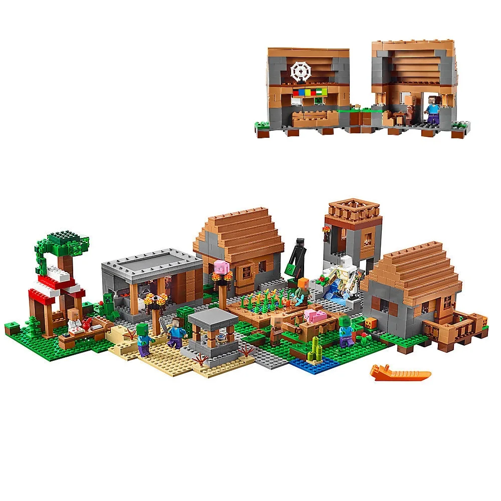 

Building Blocks Compatible Legoe Minecrafted The Village Model 21128 1673PCS Toys for children My world Bricks Kid gift