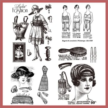

vintage lady clear stamps for scrapbooking background stamp planner journal stamp